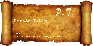 Pozsár Tekla névjegykártya
